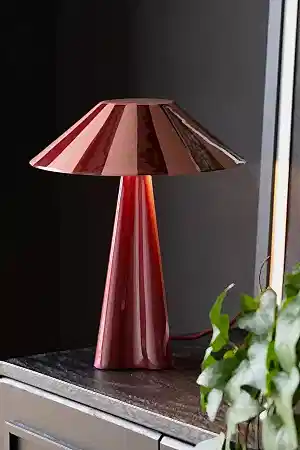 Image of the Deep Red Stripe Table Lamp on