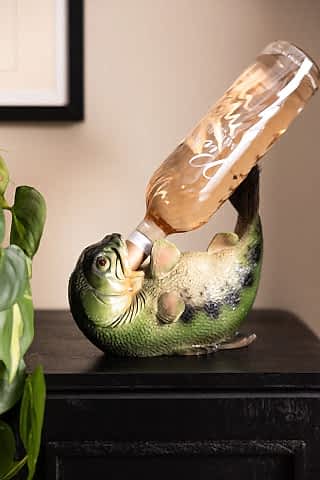 Lifestyle image of the Drink Like A Fish Wine Bottle Holder