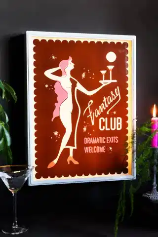 Lifestyle image of the Fantasy Club Framed Light Box