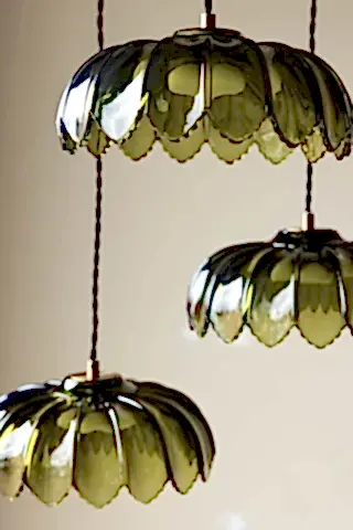 Close-up image of the Gold & Green Cluster Desert Island Palm Light.