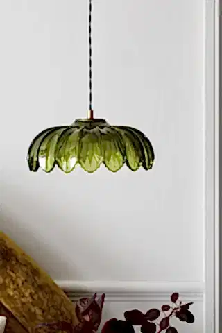 Lifestyle image of the Gold & Green Pendant Desert Island Light