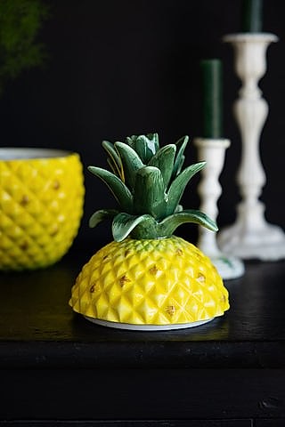 Image of the top of the Large Ceramic Pineapple Storage Jar