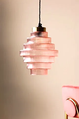 Image of the Pink Tiered Glass Easyfit Ceiling Shade