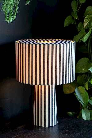 Image of the Black & White Stripe Table Lamp