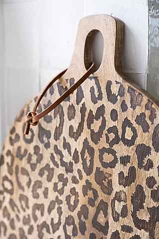 Image of the Leopard Print Mango Wood Serving Board - Large
