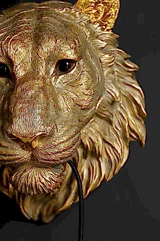 Close-up image of the Lion Head Wall Light